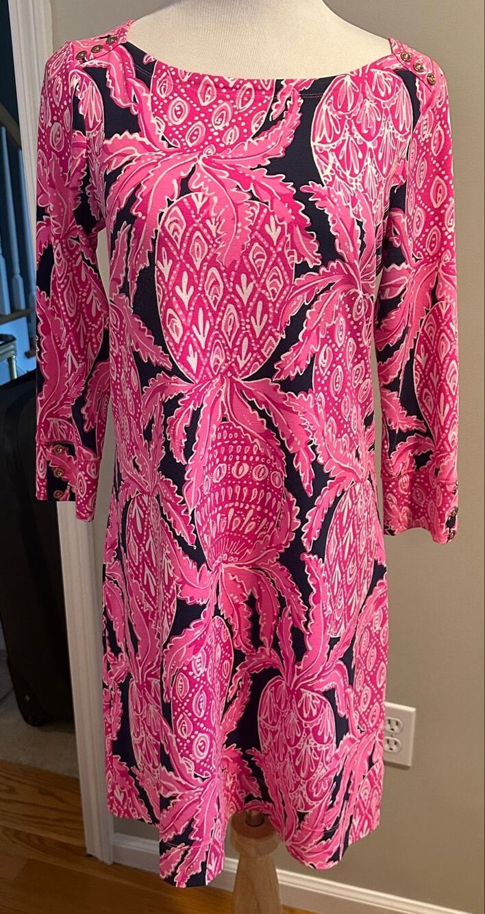 Lilly Pulitzer Sophie Dress Coco Safari Long Sleeved Size Large VGUC
